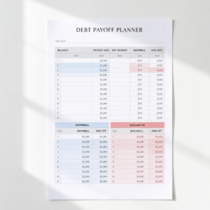 Debt Payoff Snowball and Avalanche Planner