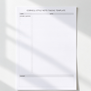 Cornell Method Study Notes Template