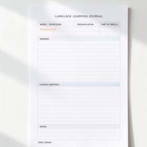 Language Vocabulary and Expression Journal