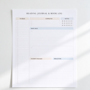 Reading Journal and Book Log