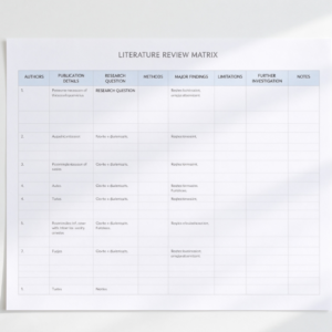 Literature Review and Research Matrix