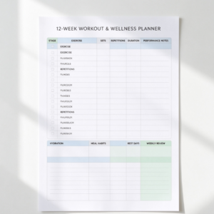 12-Week Fitness and Wellness Planner