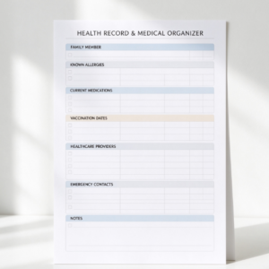 Family Health Records and Medical Organizer