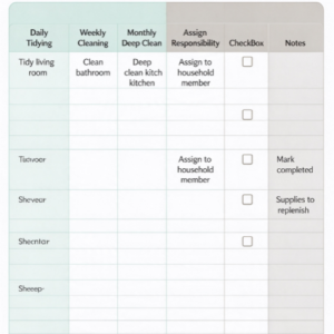 Household Cleaning and Chore Schedule
