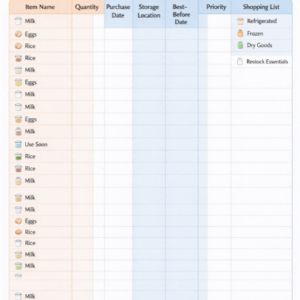 Pantry and Refrigerator Inventory Tracker