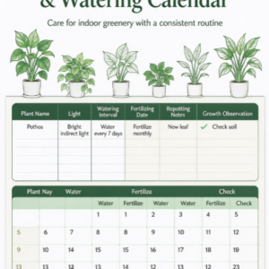 Houseplant Care and Watering Calendar