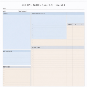 Executive Meeting Notes and Action Tracker