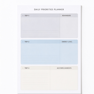 Top 3 Daily Priorities Planner